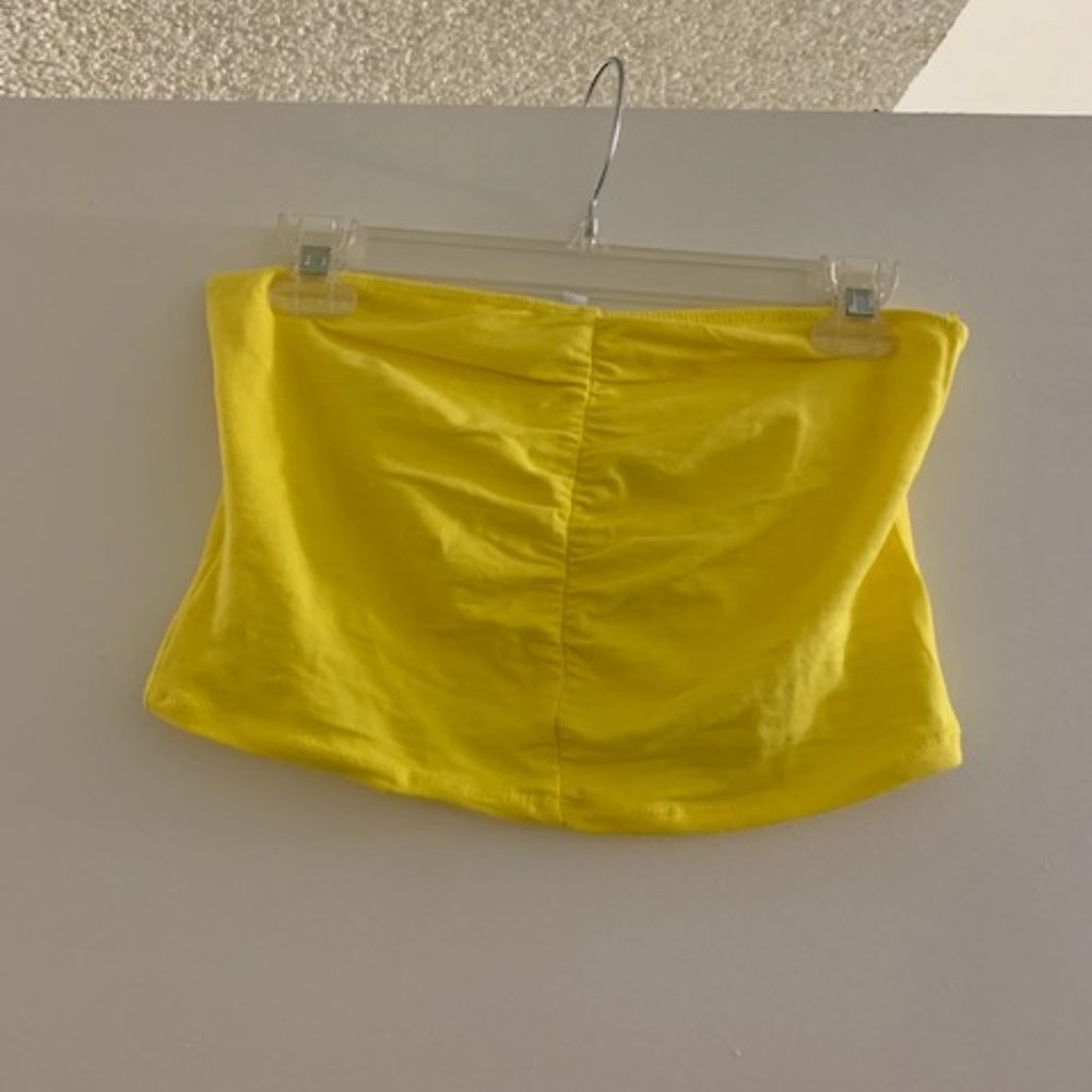 Fashion Nova Ruched Yellow Tube Top